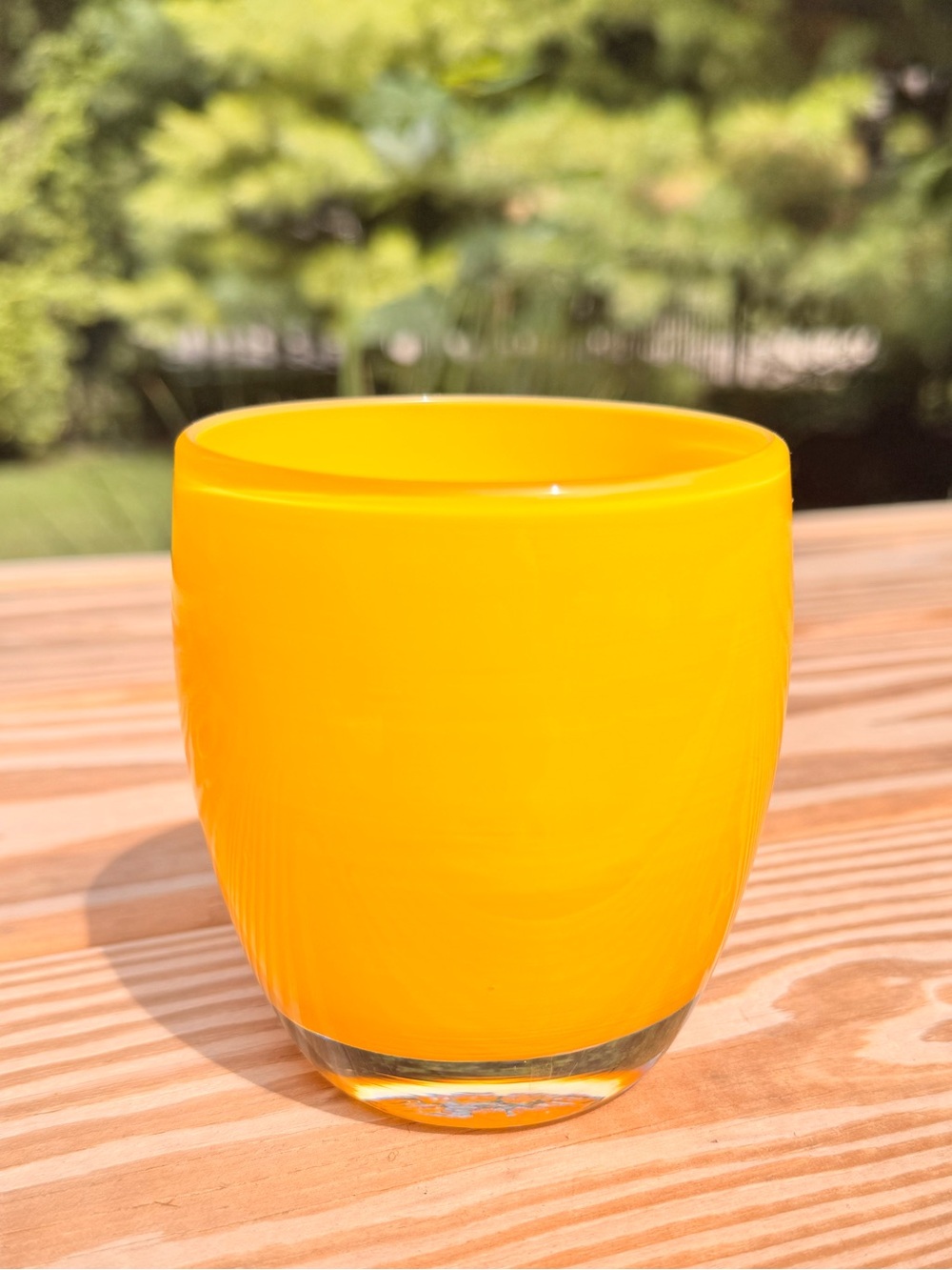 Yellow Glass votive holder